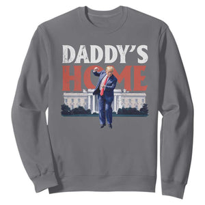 Funny Daddy's Home Sweatshirt Trump Dance The 47th US President TS11 Charcoal Print Your Wear