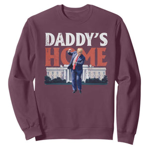 Funny Daddy's Home Sweatshirt Trump Dance The 47th US President TS11 Maroon Print Your Wear
