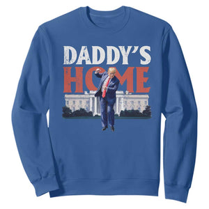 Funny Daddy's Home Sweatshirt Trump Dance The 47th US President TS11 Royal Blue Print Your Wear