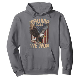 Trump We Won 2024 Hoodie Vintage Eagle American Flag TS11 Charcoal Print Your Wear
