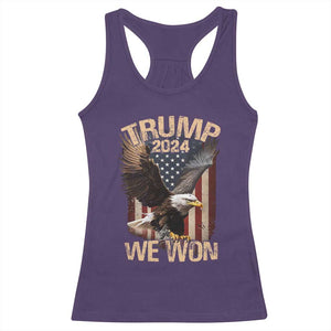 Trump We Won 2024 Racerback Tank Top Vintage Eagle American Flag TS11 Purple Print Your Wear