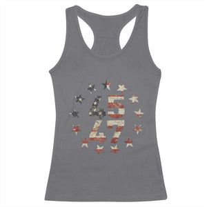 Trump 2024 Racerback Tank Top 45 47 The 47th US President Vintage American Flag TS11 Charcoal Print Your Wear