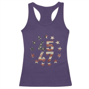 Trump 2024 Racerback Tank Top 45 47 The 47th US President Vintage American Flag TS11 Purple Print Your Wear