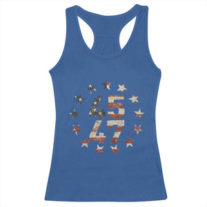 Trump 2024 Racerback Tank Top 45 47 The 47th US President Vintage American Flag TS11 Royal Blue Print Your Wear