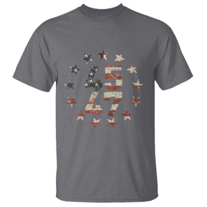 Trump 2024 T Shirt 45 47 The 47th US President Vintage American Flag TS11 Charcoal Print Your Wear
