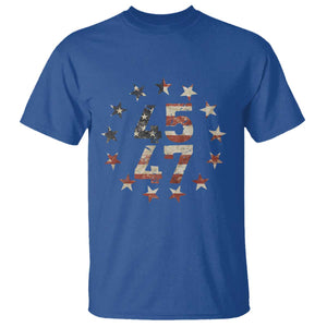 Trump 2024 T Shirt 45 47 The 47th US President Vintage American Flag TS11 Royal Blue Print Your Wear