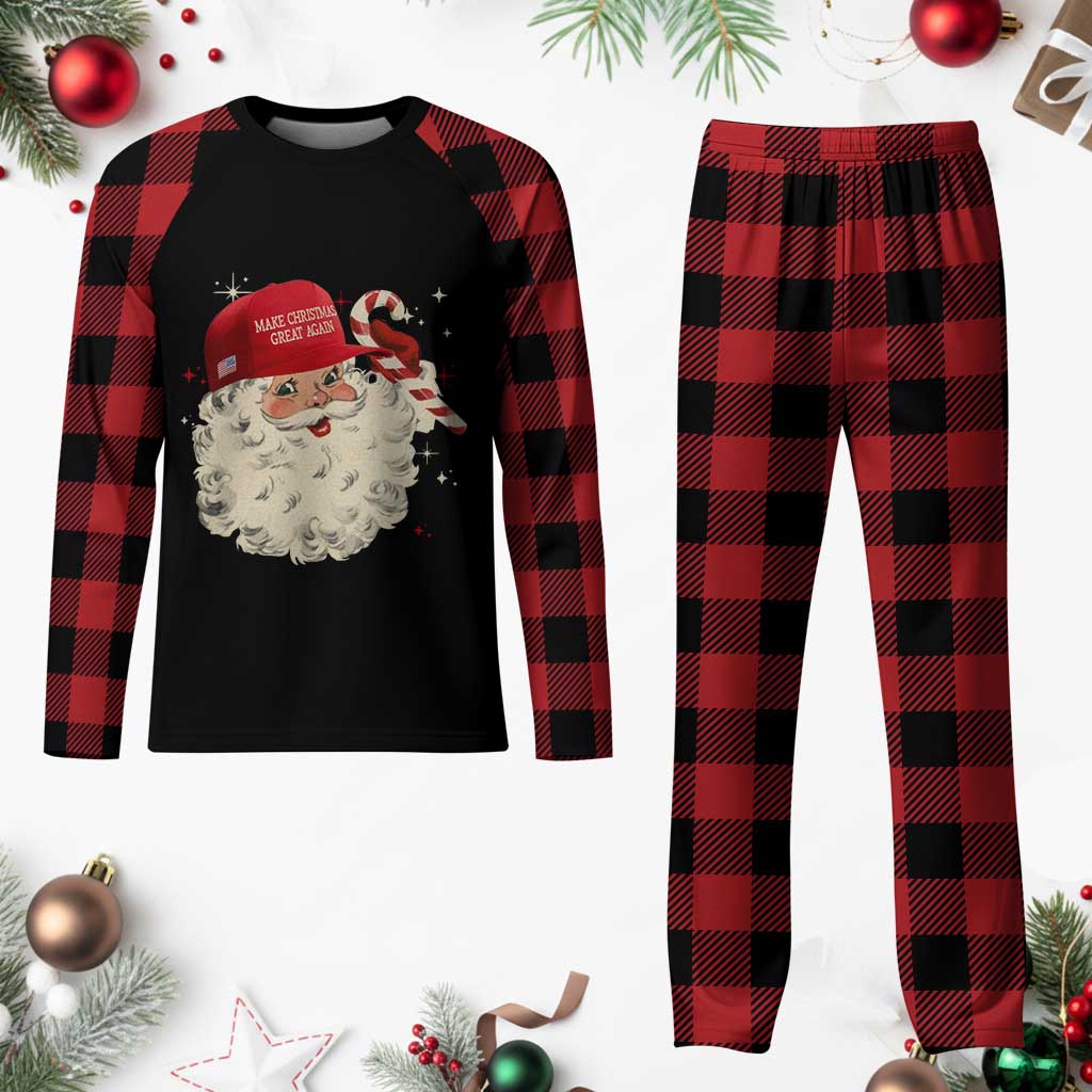 Funny Trump Santa Xmas Plaid Pajama Set Make Christmas Great Again TS11 Buffalo Plaid Print Your Wear