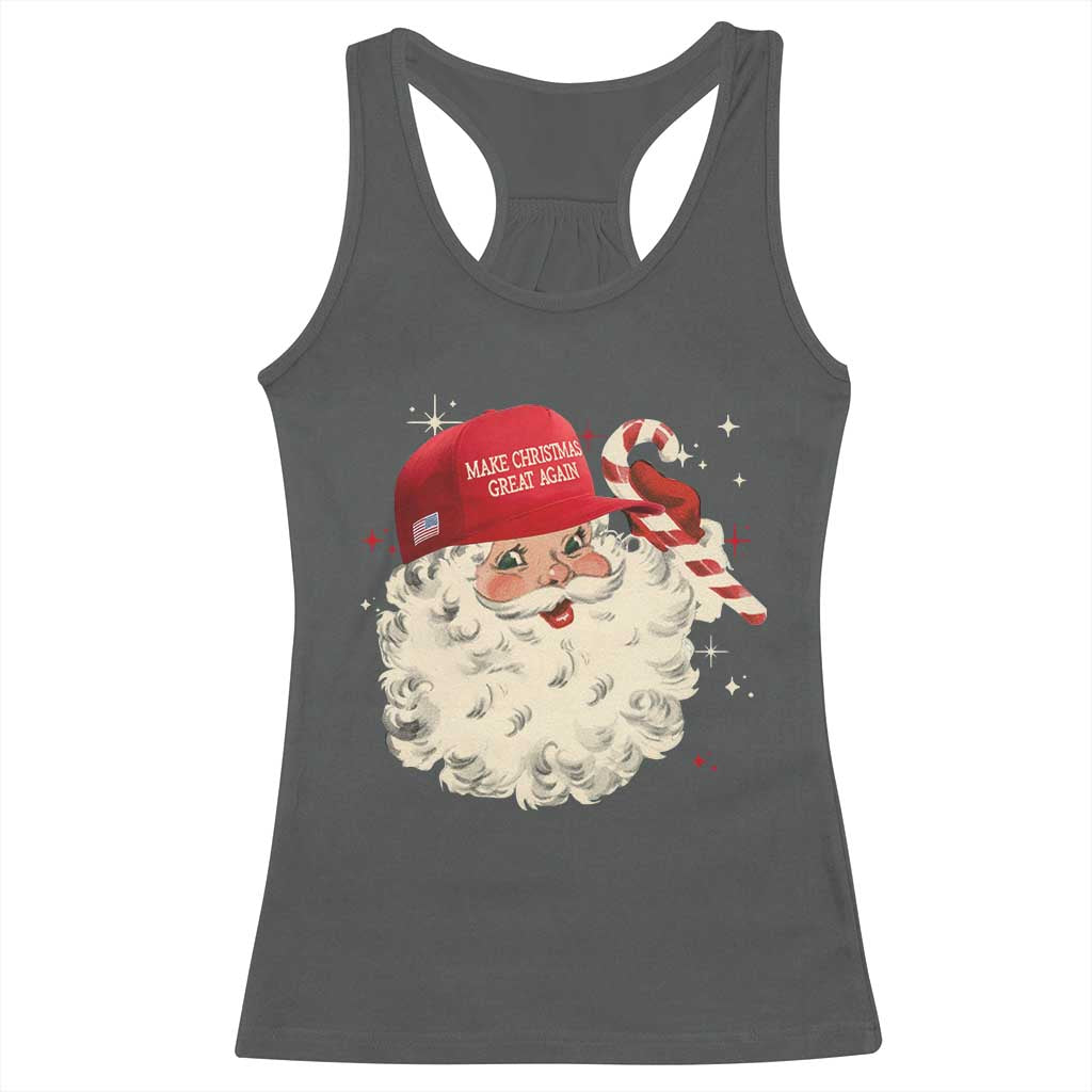 Funny Trump Santa Christmas Racerback Tank Top Make Christmas Great Again TS11 Dark Heather Print Your Wear