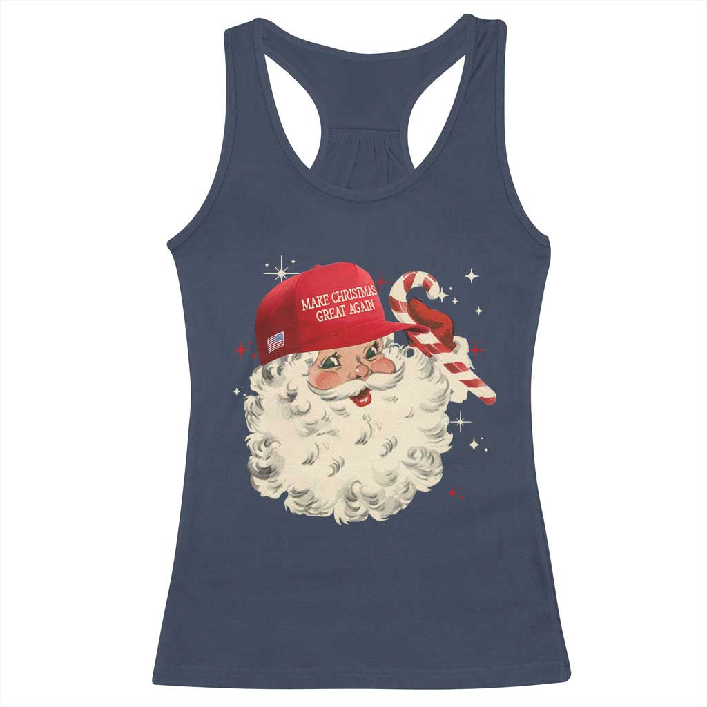 Funny Trump Santa Christmas Racerback Tank Top Make Christmas Great Again TS11 Navy Print Your Wear