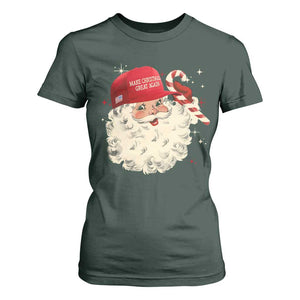 Funny Trump Santa Christmas T Shirt For Women Make Christmas Great Again TS11 Dark Forest Green Print Your Wear