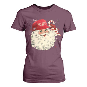 Funny Trump Santa Christmas T Shirt For Women Make Christmas Great Again TS11 Maroon Print Your Wear