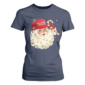 Funny Trump Santa Christmas T Shirt For Women Make Christmas Great Again TS11 Navy Print Your Wear