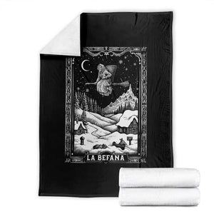 Italian Christmas La Befana Throw Blanket Buon Befana Folklore Xmas Witch TS11 Black Print Your Wear