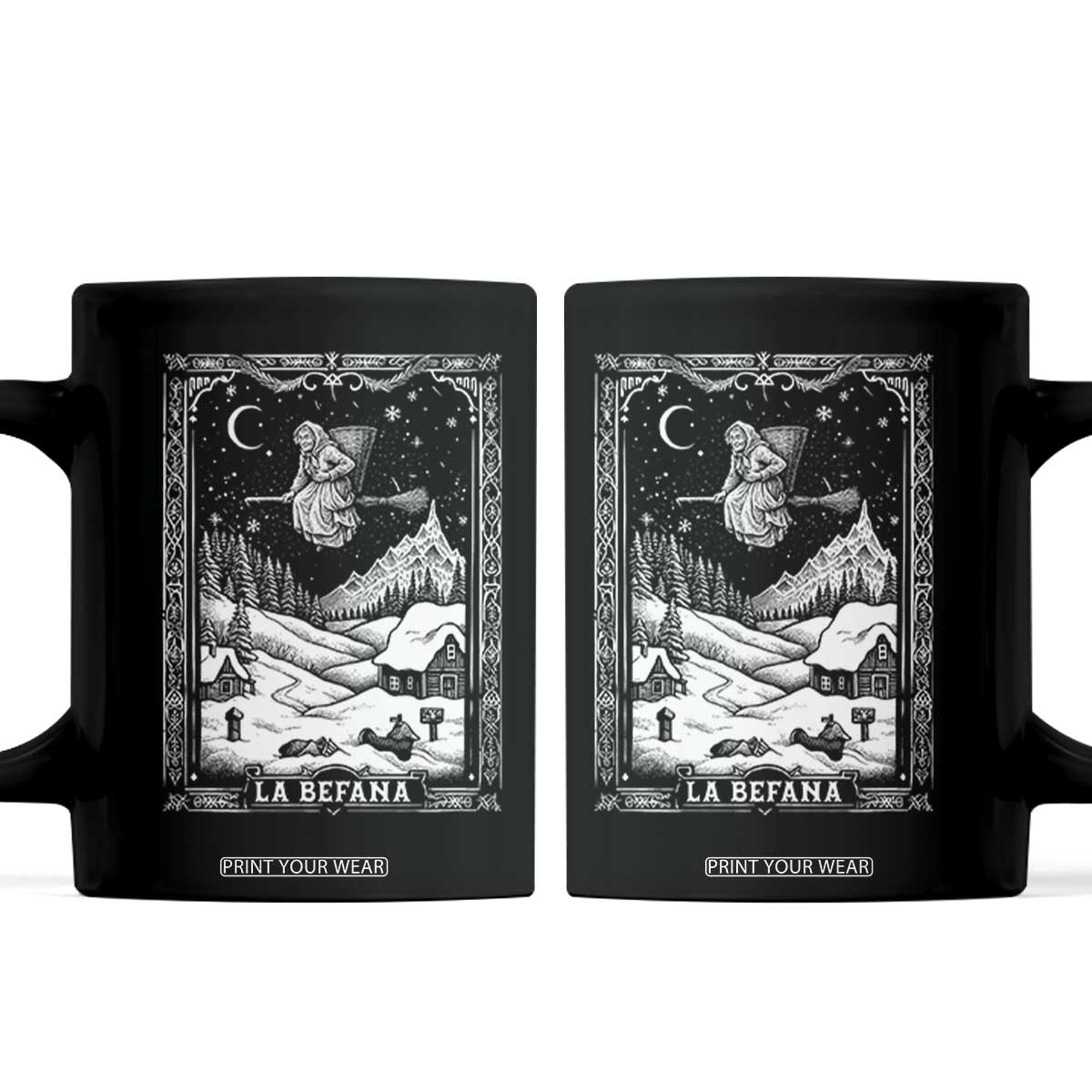 Italian Christmas La Befana Coffee Mug Buon Befana Folklore Xmas Witch TS11 Black Print Your Wear