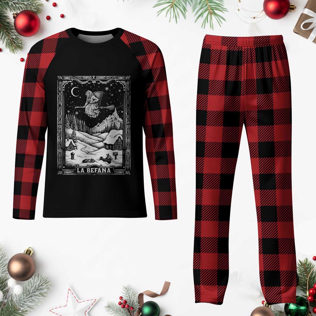 Italian Christmas La Befana Plaid Pajama Set Buon Befana Folklore Xmas Witch TS11 Buffalo Plaid Print Your Wear