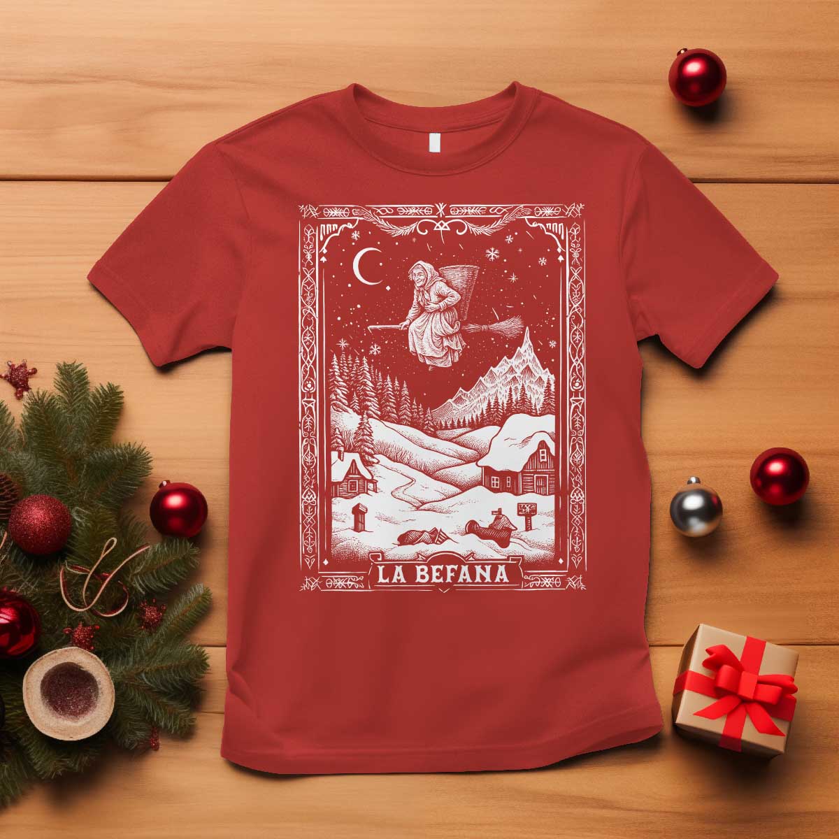 Italian Christmas La Befana T Shirt Buon Befana Folklore Xmas Witch TS11 Red Print Your Wear