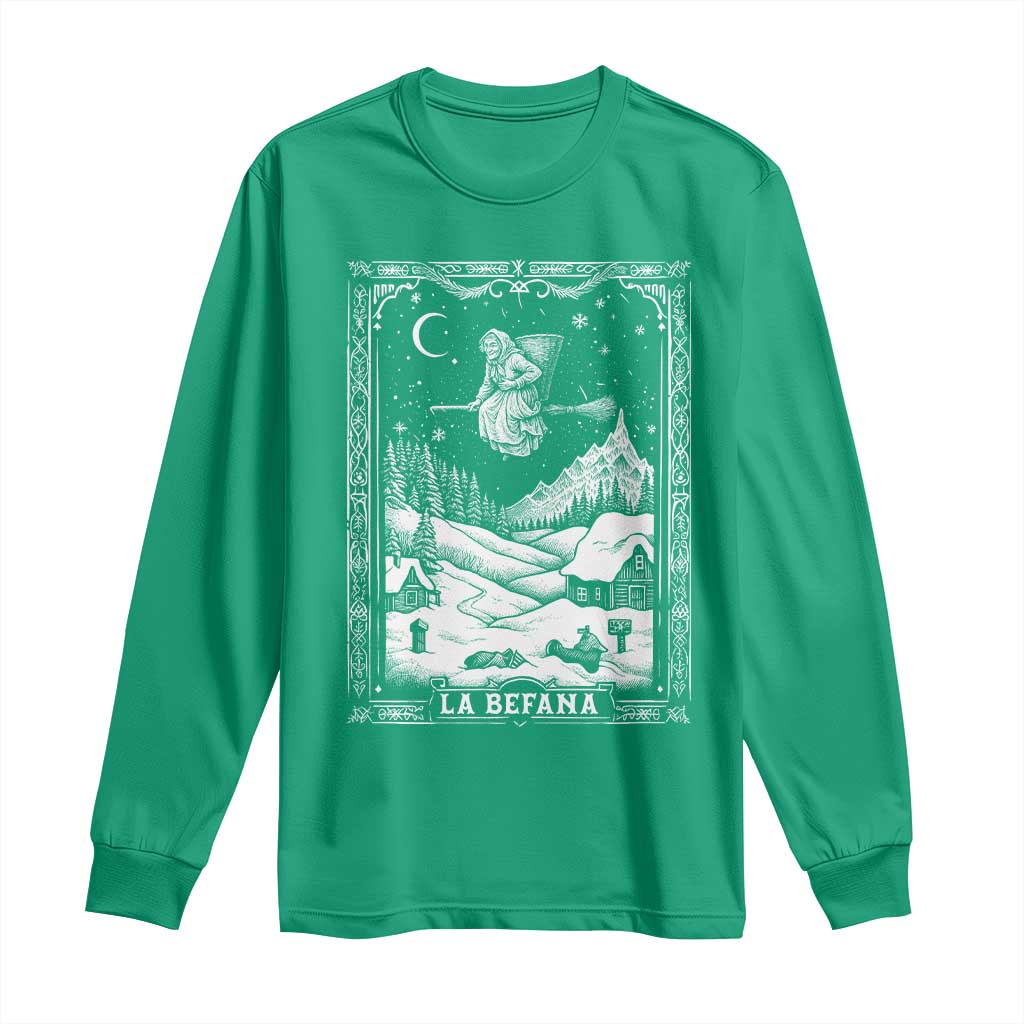 Italian Christmas La Befana Long Sleeve Shirt Buon Befana Folklore Xmas Witch TS11 Irish Green Print Your Wear