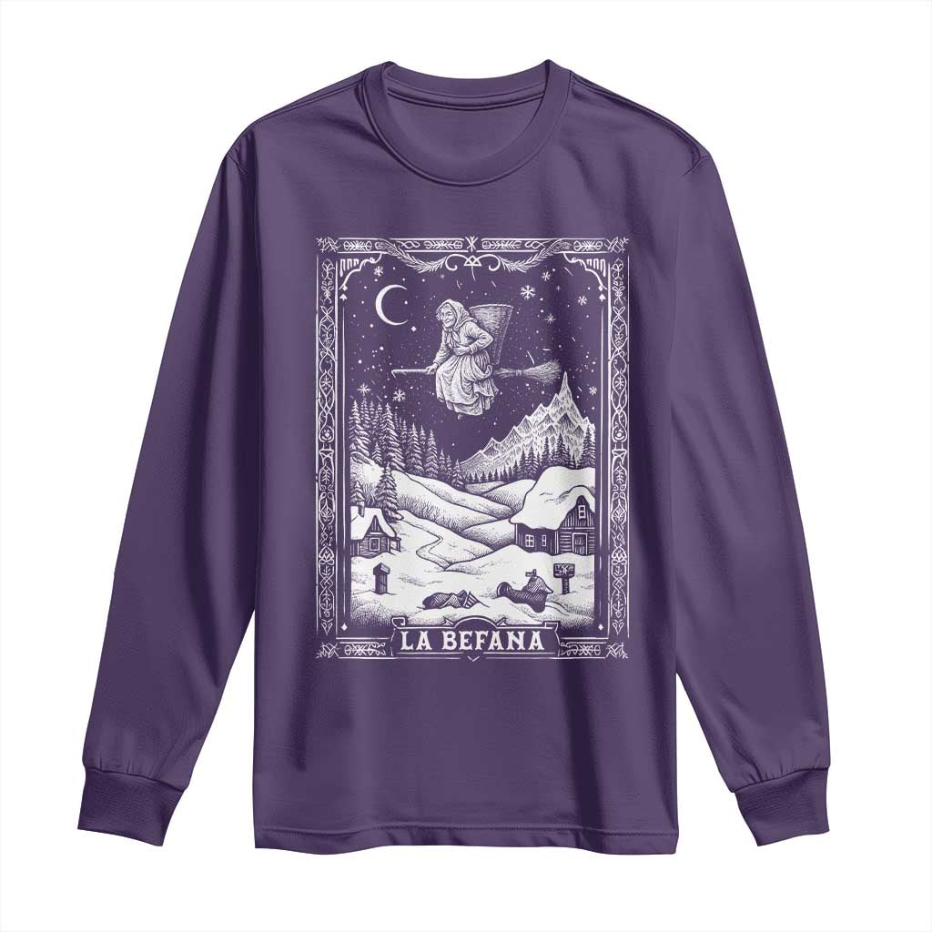 Italian Christmas La Befana Long Sleeve Shirt Buon Befana Folklore Xmas Witch TS11 Purple Print Your Wear