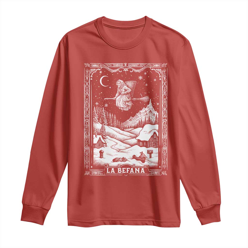 Italian Christmas La Befana Long Sleeve Shirt Buon Befana Folklore Xmas Witch TS11 Red Print Your Wear
