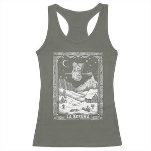 Italian Christmas La Befana Racerback Tank Top Buon Befana Folklore Xmas Witch TS11 Military Green Print Your Wear