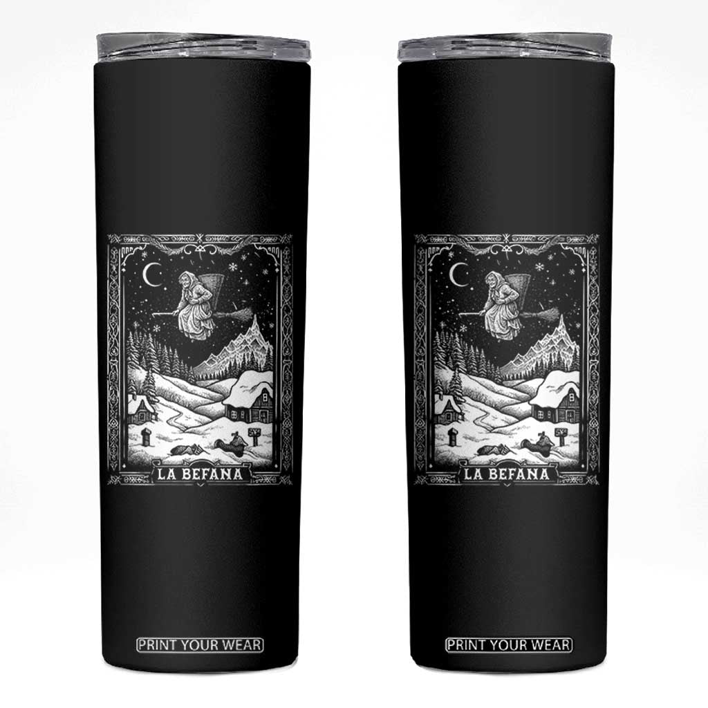 Italian Christmas La Befana Skinny Tumbler Buon Befana Folklore Xmas Witch TS11 Black Print Your Wear