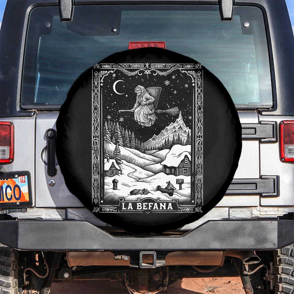 Italian Christmas La Befana Spare Tire Cover Buon Befana Folklore Xmas Witch TS11 No hole Black Print Your Wear