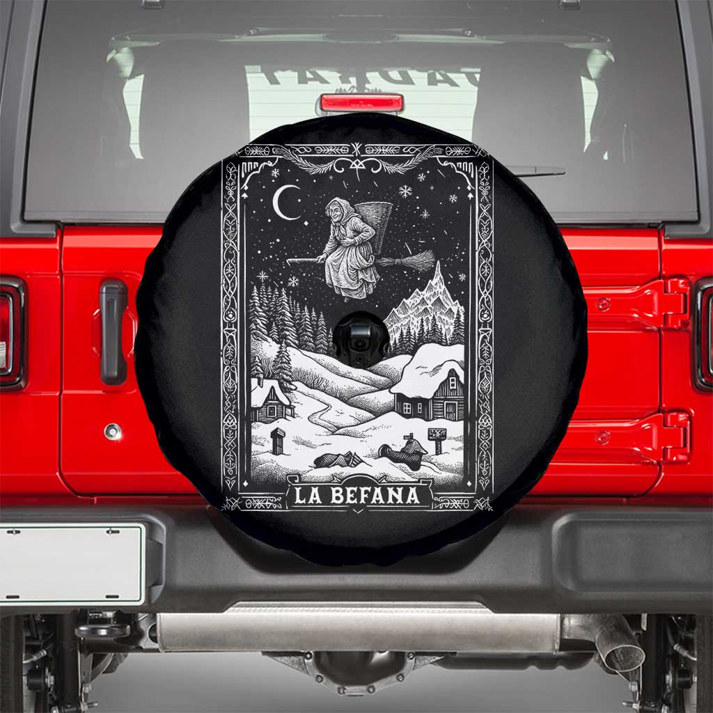 Italian Christmas La Befana Spare Tire Cover Buon Befana Folklore Xmas Witch TS11 Black Print Your Wear