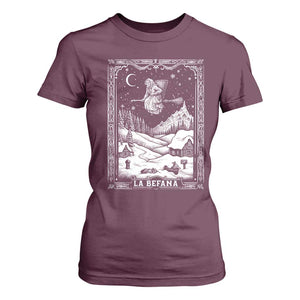 Italian Christmas La Befana T Shirt For Women Buon Befana Folklore Xmas Witch TS11 Maroon Print Your Wear