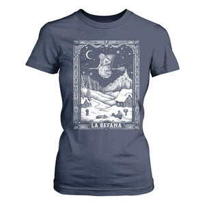 Italian Christmas La Befana T Shirt For Women Buon Befana Folklore Xmas Witch TS11 Navy Print Your Wear