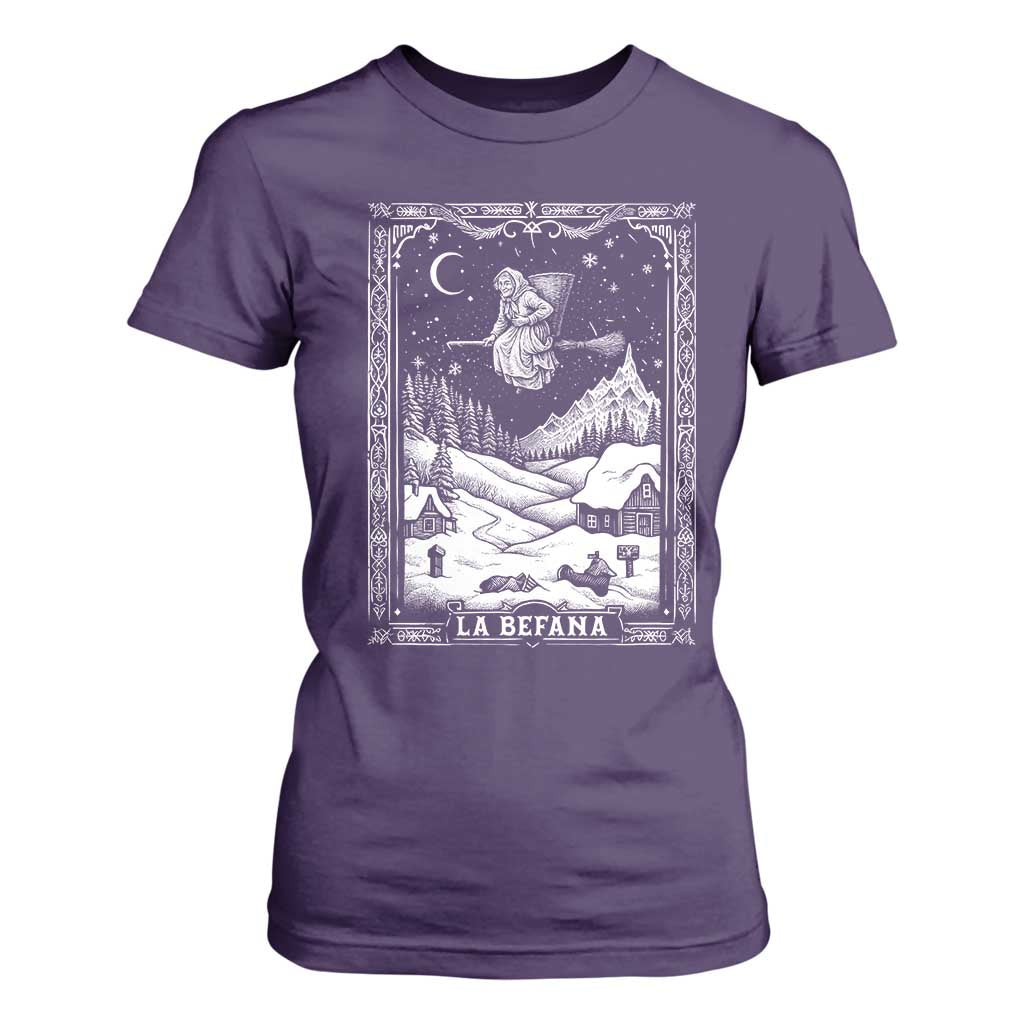 Italian Christmas La Befana T Shirt For Women Buon Befana Folklore Xmas Witch TS11 Purple Print Your Wear