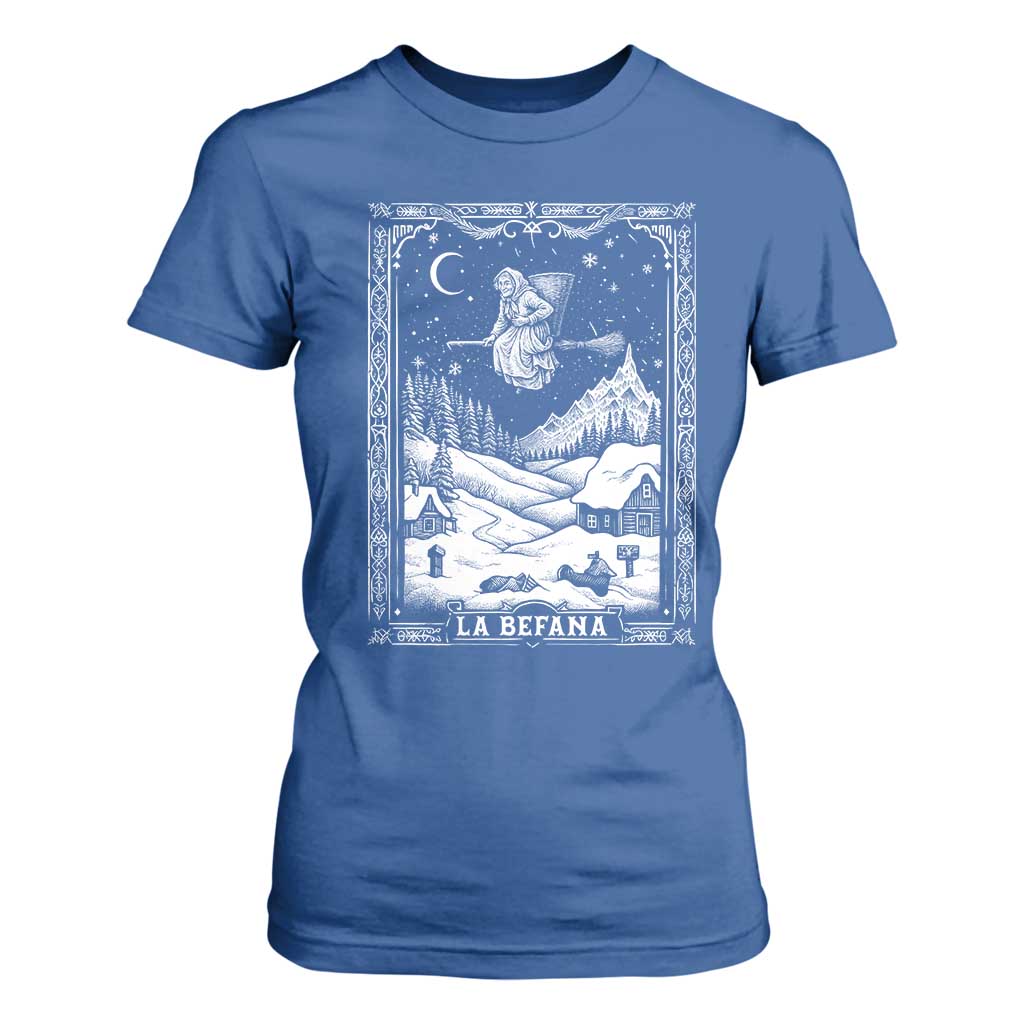 Italian Christmas La Befana T Shirt For Women Buon Befana Folklore Xmas Witch TS11 Royal Blue Print Your Wear