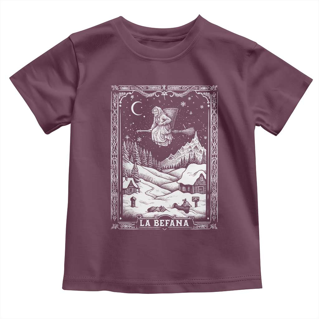 Italian Christmas La Befana Toddler T Shirt Buon Befana Folklore Xmas Witch TS11 Maroon Print Your Wear