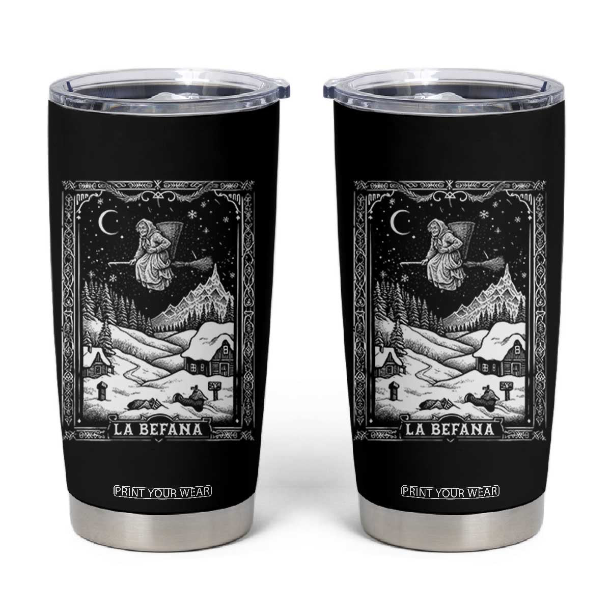 Italian Christmas La Befana Tumbler Cup Buon Befana Folklore Xmas Witch TS11 Black Print Your Wear