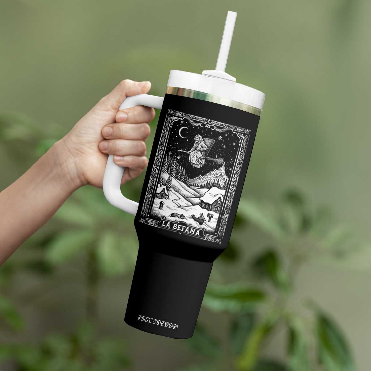 Italian Christmas La Befana Tumbler With Handle Buon Befana Folklore Xmas Witch TS11 Print Your Wear