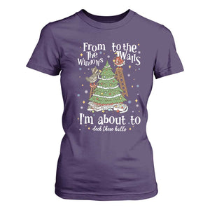From The Windows To The Walls I'm About To Deck These Halls Christmas T Shirt For Women TS11 Purple Print Your Wear