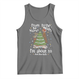 From The Windows To The Walls I'm About To Deck These Halls Christmas Tank Top TS11 Black Heather Print Your Wear