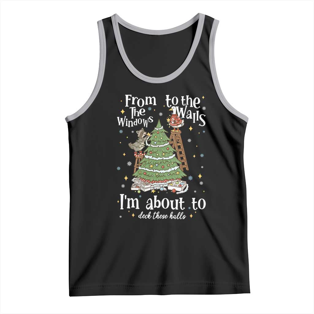 From The Windows To The Walls I'm About To Deck These Halls Christmas Tank Top TS11 Black Athletic Heather Print Your Wear