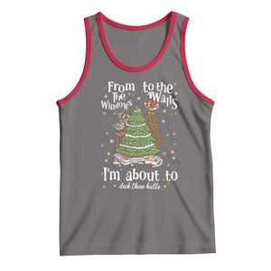 From The Windows To The Walls I'm About To Deck These Halls Christmas Tank Top TS11 Deep Heather Red Print Your Wear