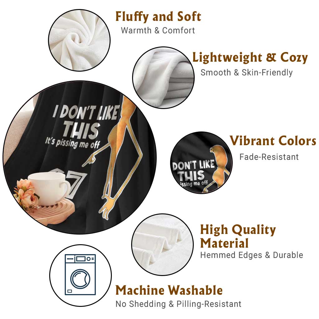 Funny Marcus The Worm 67 Meme Throw Blanket I Dont Like This Its Pissing Me Off TS11 Print Your Wear