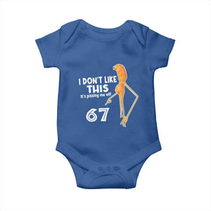 Funny Marcus The Worm 67 Meme Baby Onesie I Dont Like This Its Pissing Me Off TS11 Royal Blue Print Your Wear