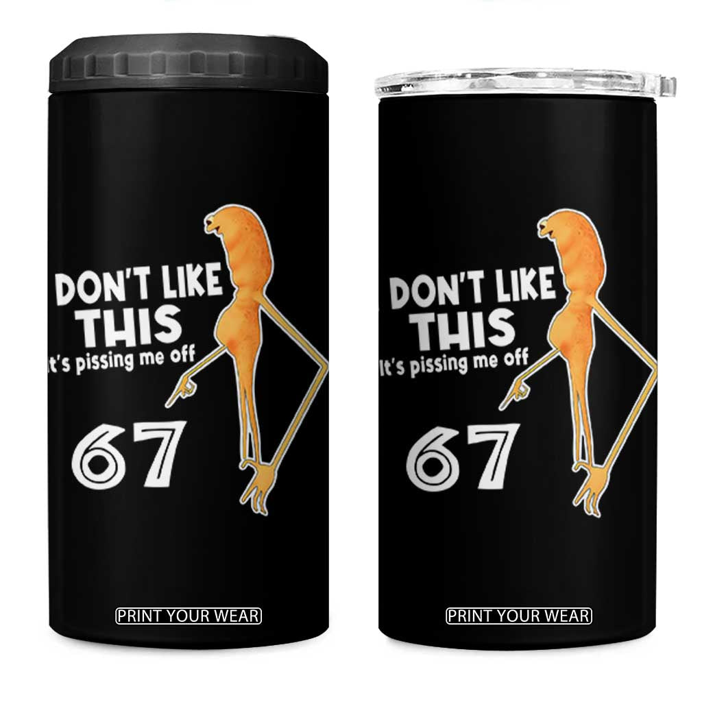 Funny Marcus The Worm 67 Meme 4 in 1 Can Cooler Tumbler I Dont Like This Its Pissing Me Off TS11 One Size: 16 oz Black Print Your Wear