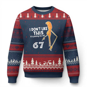 Funny Marcus The Worm 67 Meme Ugly Christmas Sweater I Dont Like This Its Pissing Me Off TS11 Navy Red Print Your Wear