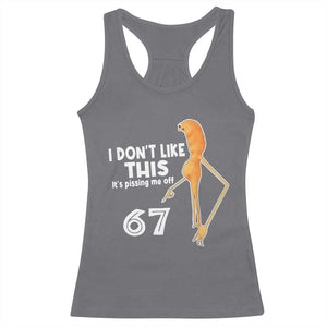 Funny Marcus The Worm 67 Meme Racerback Tank Top I Dont Like This Its Pissing Me Off TS11 Charcoal Print Your Wear