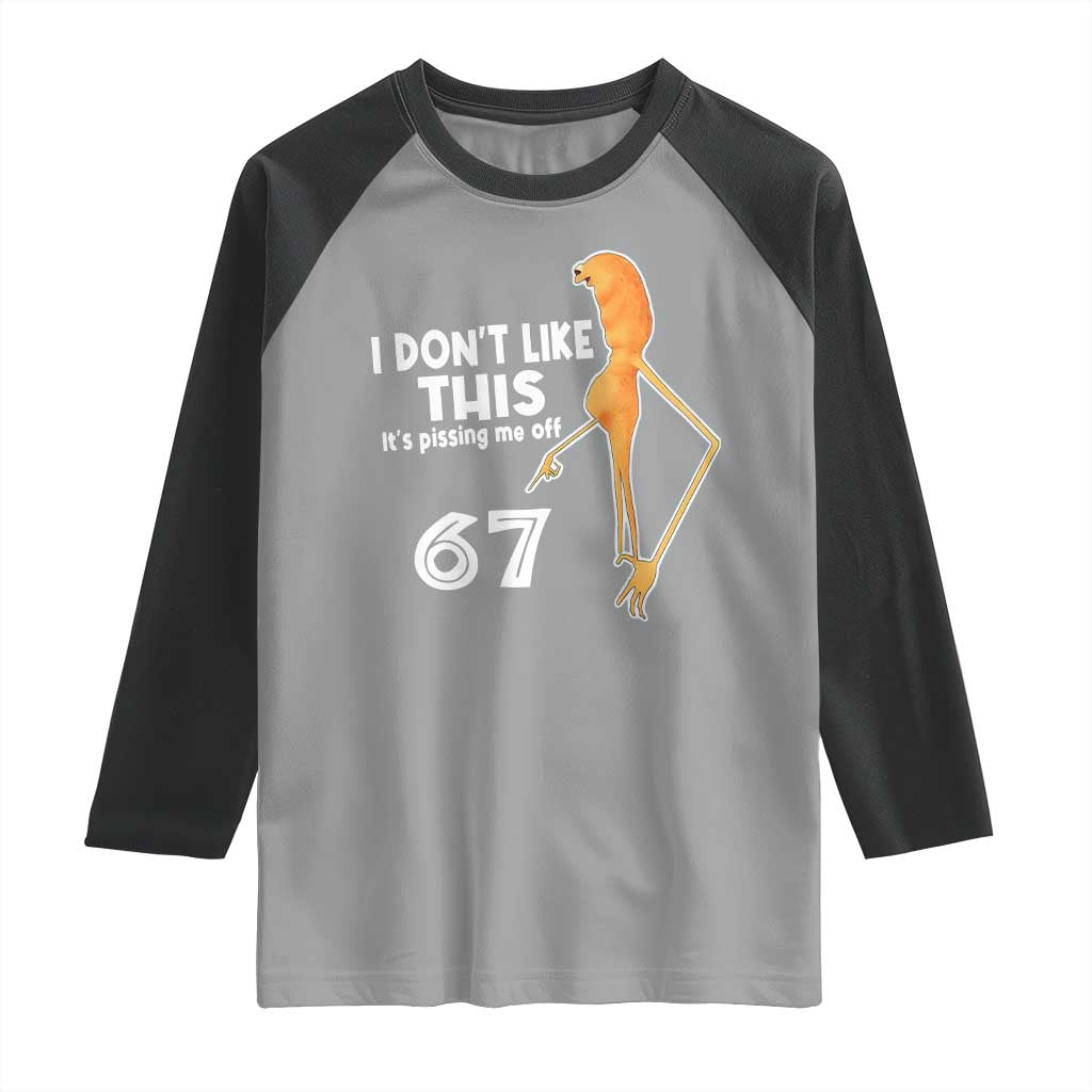 Funny Marcus The Worm 67 Meme Raglan Shirt I Dont Like This Its Pissing Me Off TS11 Sport Gray Black Print Your Wear