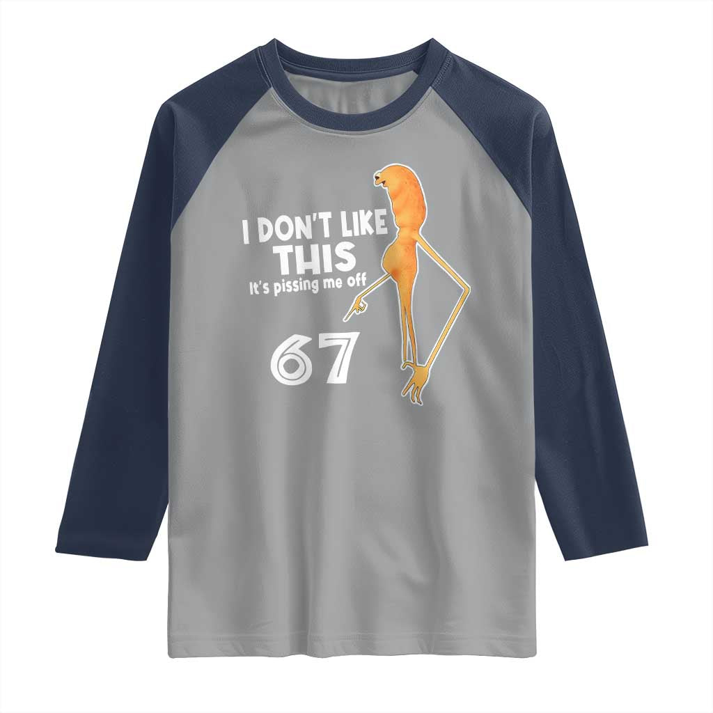 Funny Marcus The Worm 67 Meme Raglan Shirt I Dont Like This Its Pissing Me Off TS11 Sport Gray Navy Print Your Wear