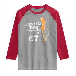 Funny Marcus The Worm 67 Meme Raglan Shirt I Dont Like This Its Pissing Me Off TS11 Sport Gray Red Print Your Wear
