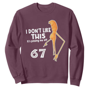 Funny Marcus The Worm 67 Meme Sweatshirt I Dont Like This Its Pissing Me Off TS11 Maroon Print Your Wear