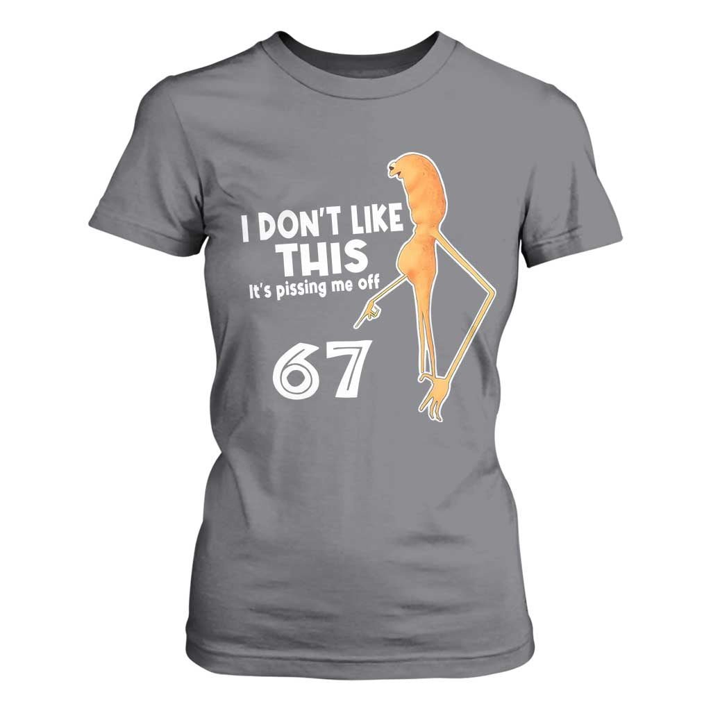 Funny Marcus The Worm 67 Meme T Shirt For Women I Dont Like This Its Pissing Me Off TS11 Charcoal Print Your Wear