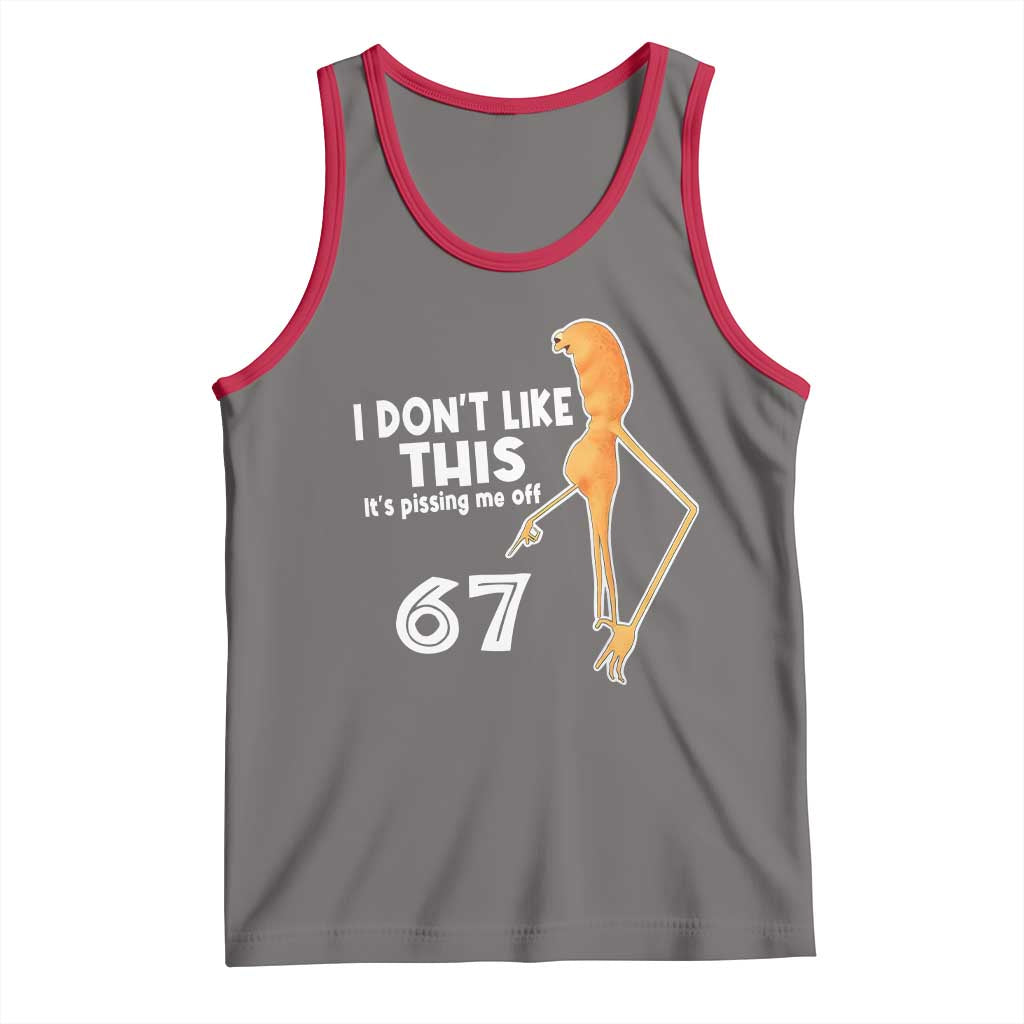 Funny Marcus The Worm 67 Meme Tank Top I Dont Like This Its Pissing Me Off TS11 Deep Heather Red Print Your Wear