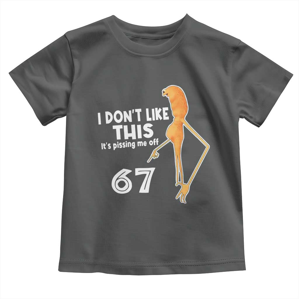 Funny Marcus The Worm 67 Meme Toddler T Shirt I Dont Like This Its Pissing Me Off TS11 Dark Heather Print Your Wear